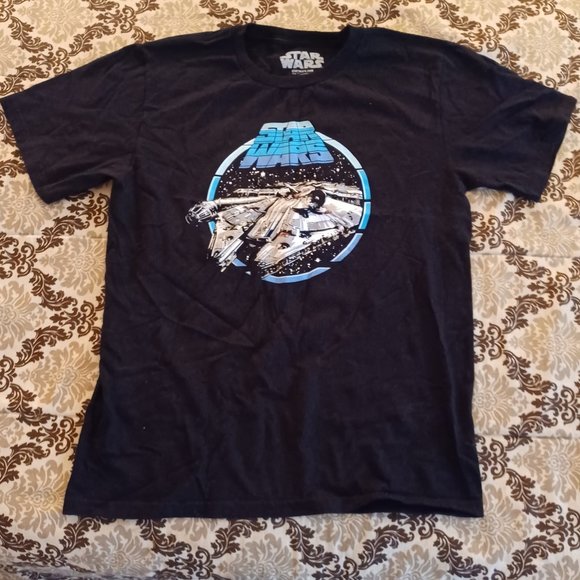 Star Wars Millennium Falcon Black T-Shirt Pre-Owned Size XL 2021 - Picture 1 of 8